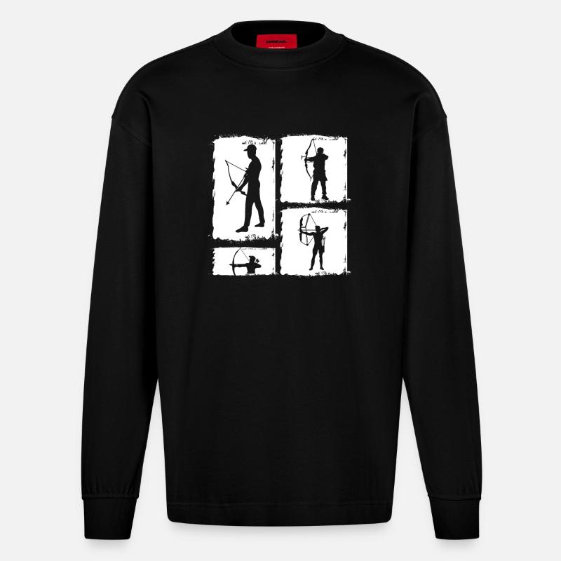 Bogenschütze Bogenschießen - Heavyweight Oversized Organic Langarmshirt Made in EU - SOLID BLACK