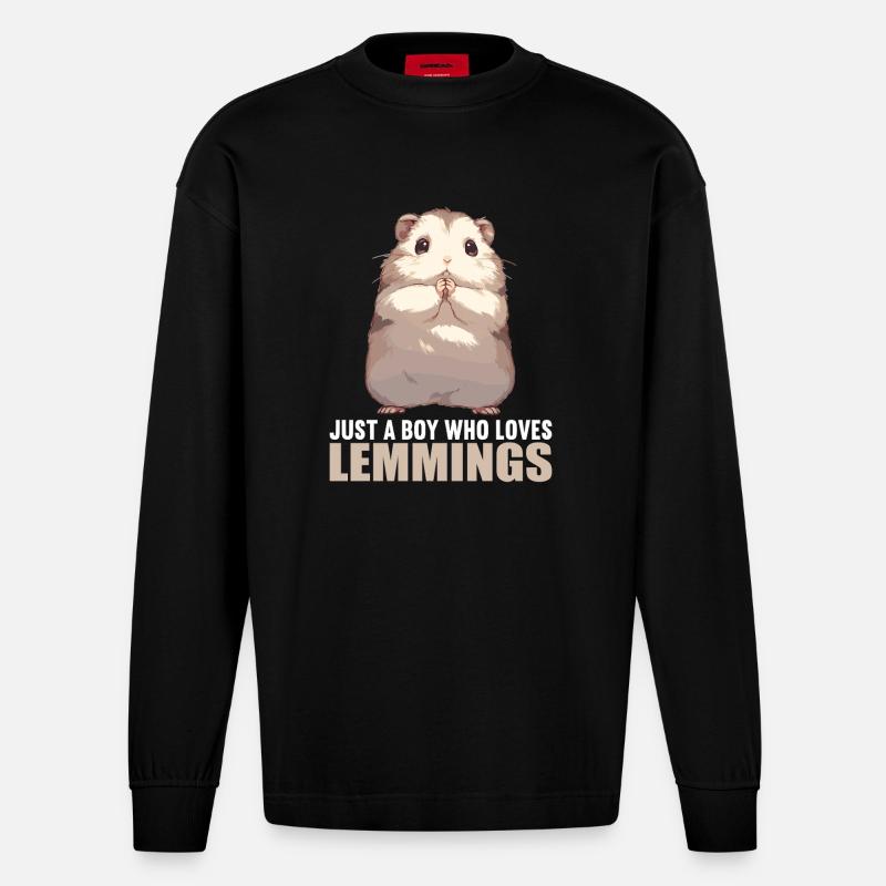 Lemminge Lemming - Heavyweight Oversized Organic Langarmshirt Made in EU - SOLID BLACK