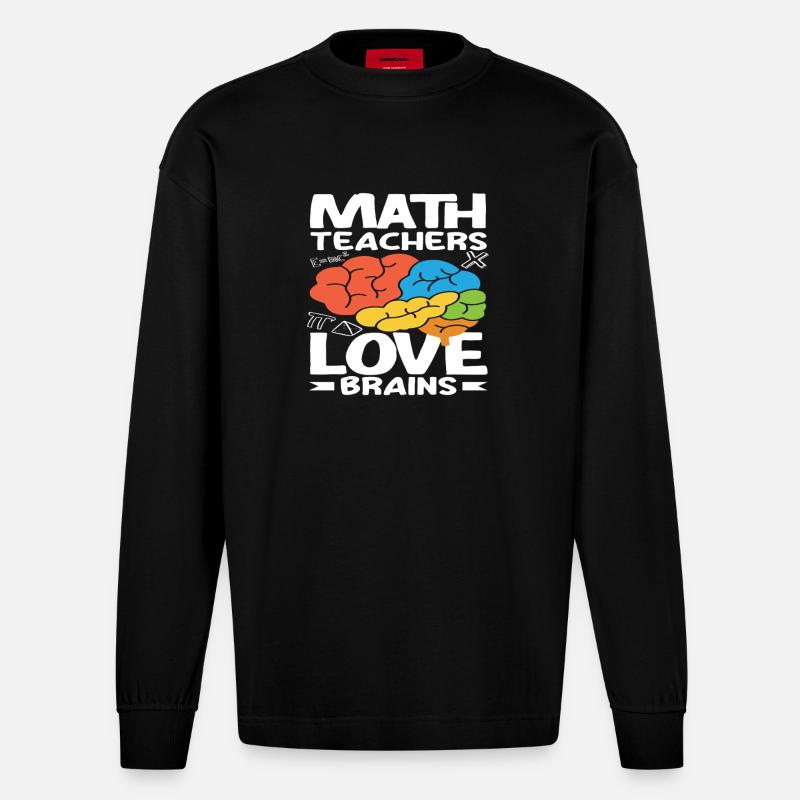 Math Teacher Math Gift - Heavyweight Oversized Organic Longsleeve Shirt Made in EU - SOLID BLACK