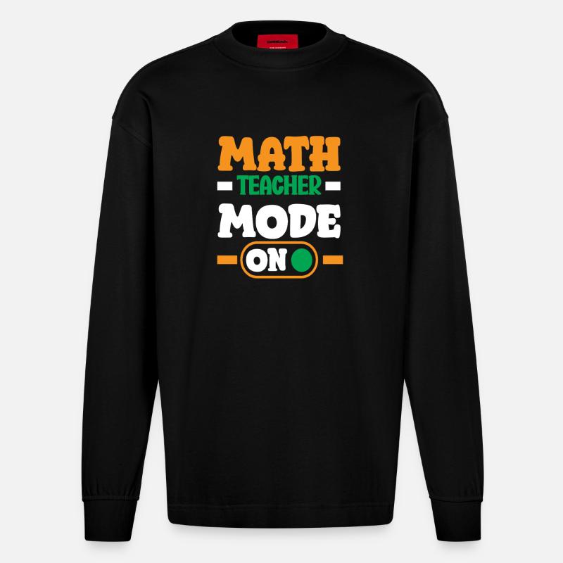 Mathe Lehrer Mathematik Geschenk - Heavyweight Oversized Organic Langarmshirt Made in EU - SOLID BLACK