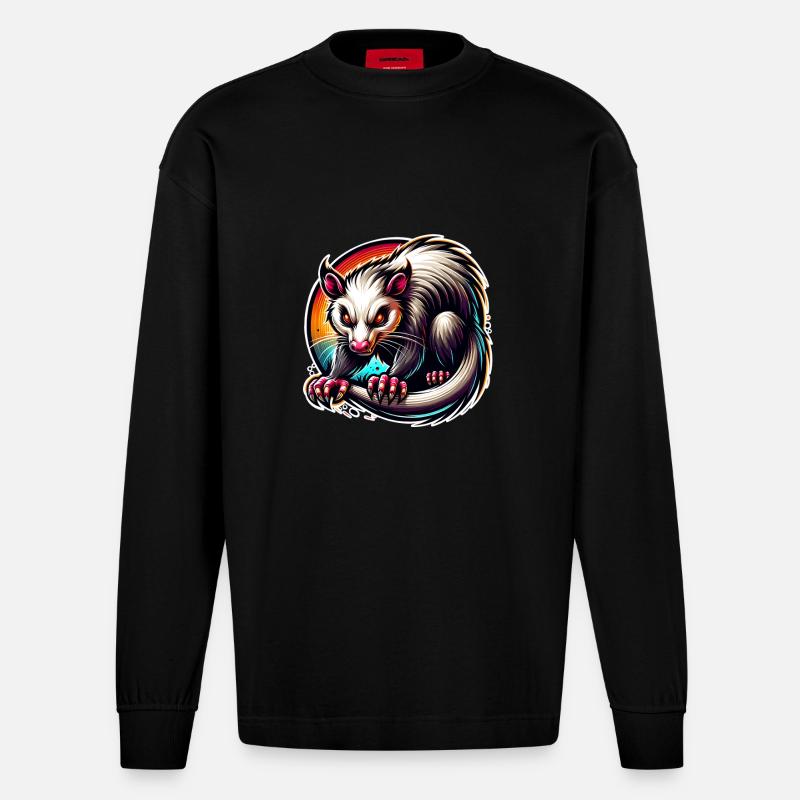 Opossum - Heavyweight Oversized Organic Langarmshirt Made in EU - SOLID BLACK