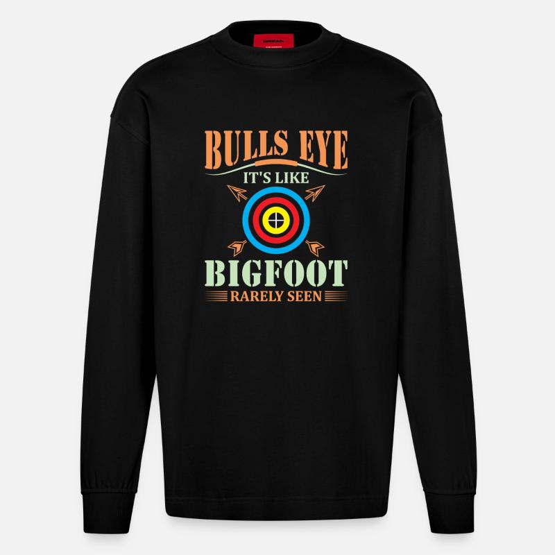 Bogenschießen Bogenschütze - Heavyweight Oversized Organic Langarmshirt Made in EU - SOLID BLACK