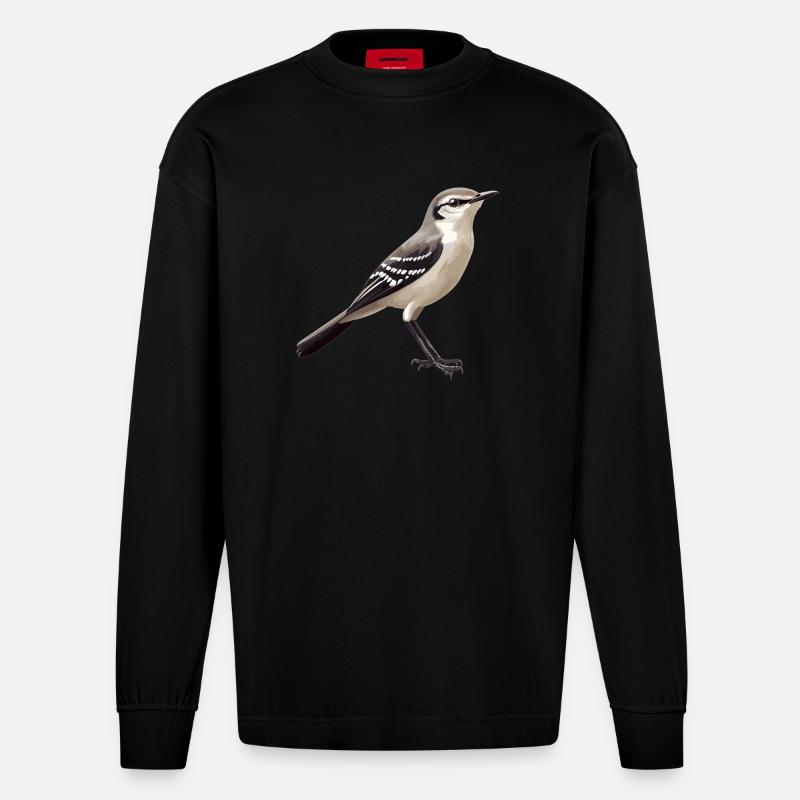 Oiseaux moqueurs Oiseaux moqueurs - Manches longues bio épais oversize fabriqué en UE - SOLID BLACK