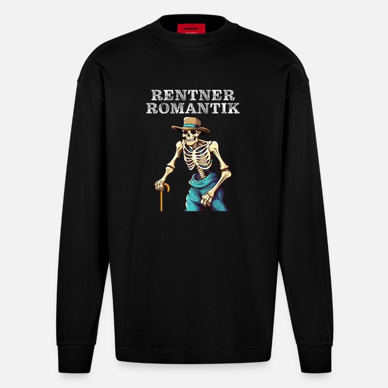 RENTNER ROMANTIK - Heavyweight Oversized Organic Langarmshirt Made in EU - SOLID BLACK
