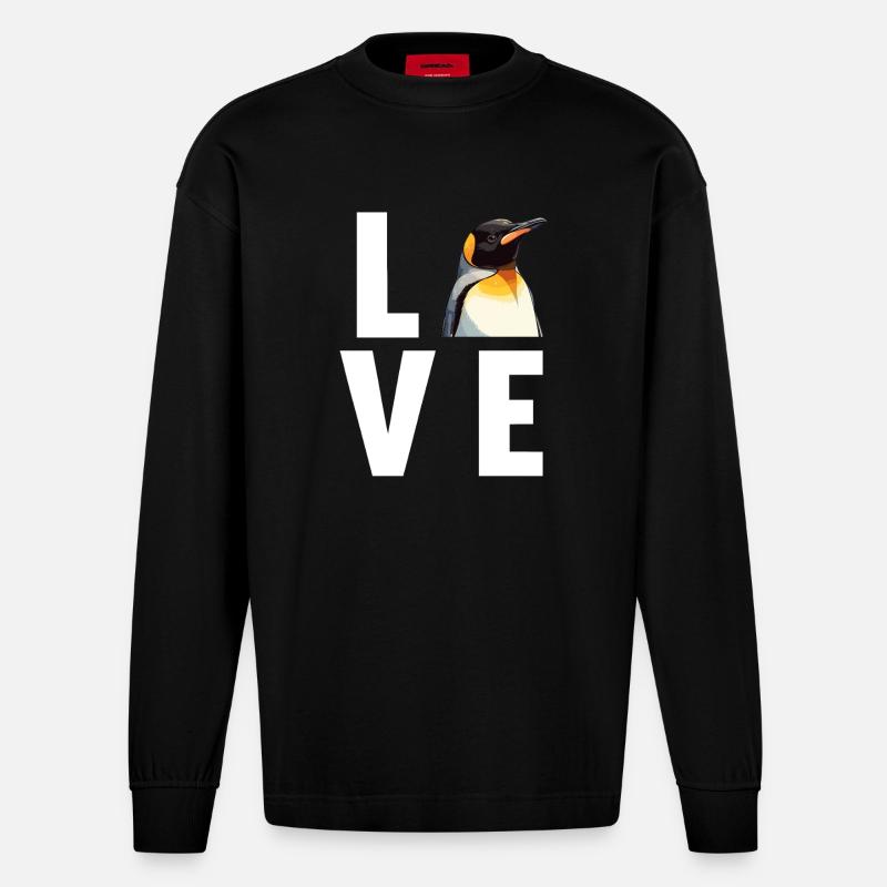 Pingouins Pingouin - Manches longues bio épais oversize fabriqué en UE - SOLID BLACK