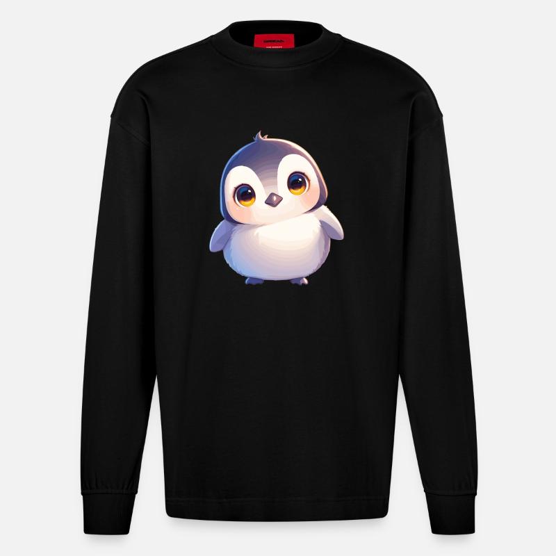 Pingouins Pingouin - Manches longues bio épais oversize fabriqué en UE - SOLID BLACK