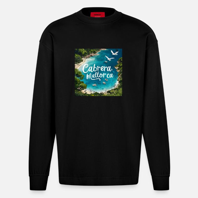 Cabrera Mallorca - Heavyweight Oversized Organic Langarmshirt Made in EU - SOLID BLACK