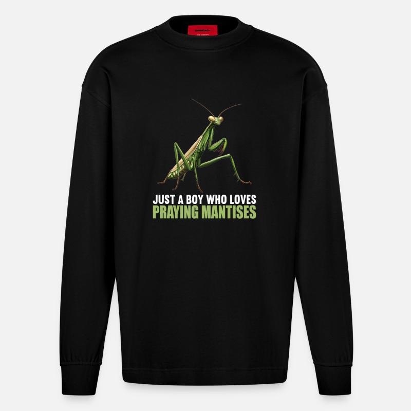 Gottesanbeterinnenen Gottesanbeterin - Heavyweight Oversized Organic Langarmshirt Made in EU - SOLID BLACK