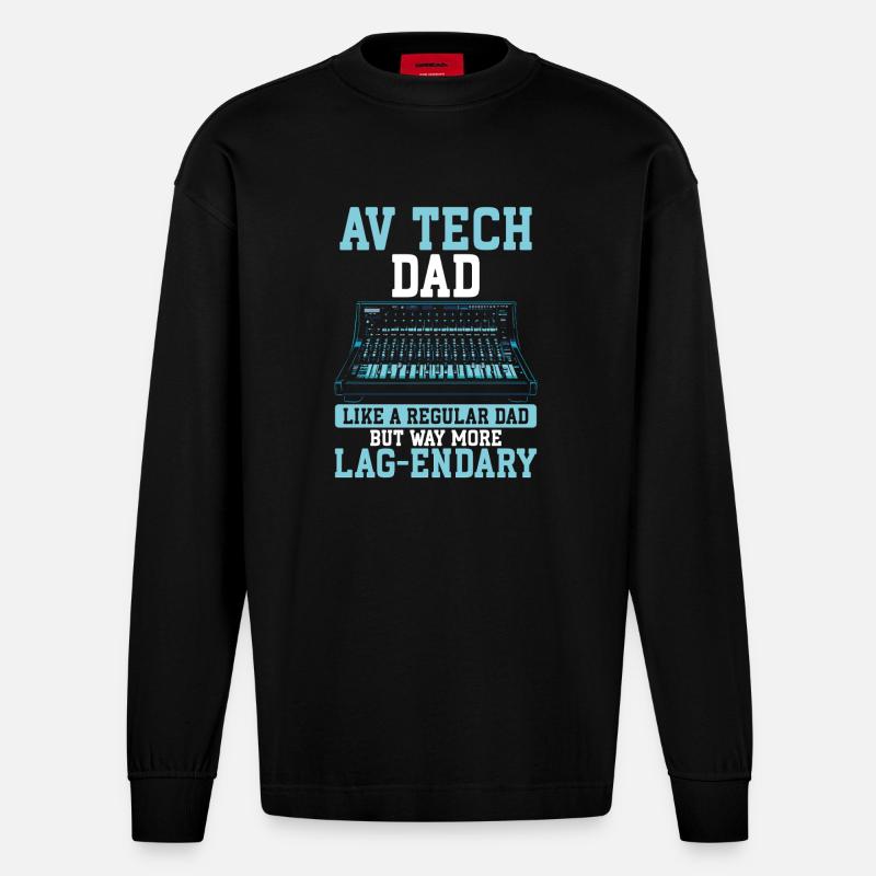 AV-Technik AV-Techniker Audiovisueller Techniker - Heavyweight Oversized Organic Langarmshirt Made in EU - SOLID BLACK