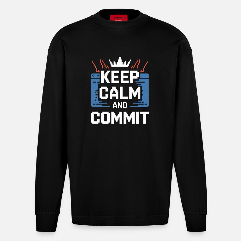 Coding Ninja Programmer Debugging Master - Heavyweight Oversized Organic Longsleeve Shirt Made in EU - SOLID BLACK