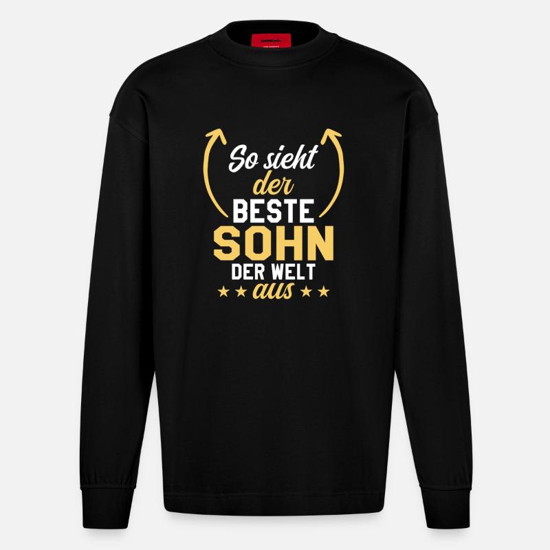 Bester Sohn - Heavyweight Oversized Organic Langarmshirt Made in EU - SOLID BLACK