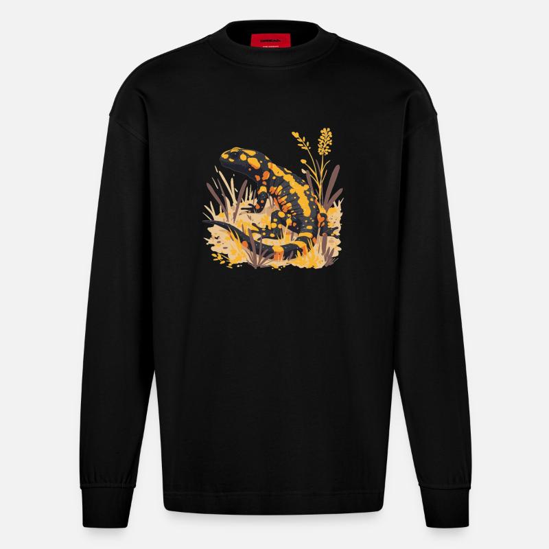 Salamanders Salamander - Heavyweight Oversized Organic Langarmshirt Made in EU - SOLID BLACK