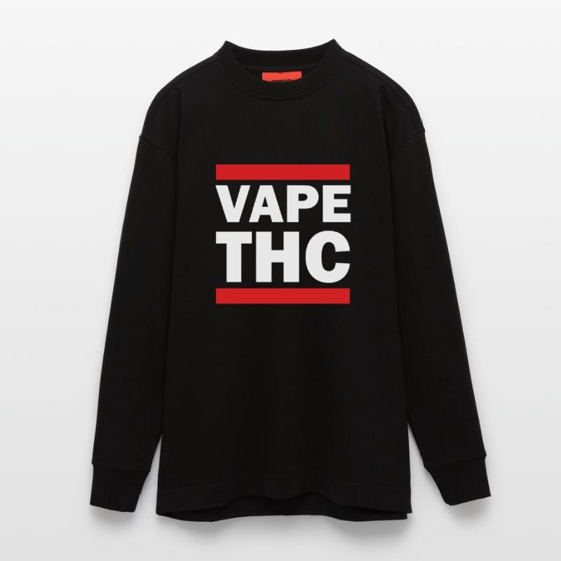 Vape THC Blanc Manches longues bio épais oversize fabriqué en UE