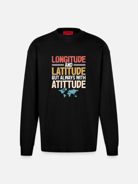 Geographic Information Systems - Heavyweight Oversized Organic Longsleeve Shirt Made in EU - SOLID BLACK