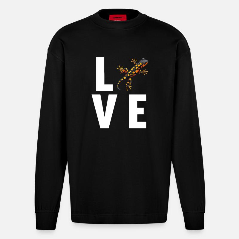 Salamanders Salamander - Heavyweight Oversized Organic Langarmshirt Made in EU - SOLID BLACK