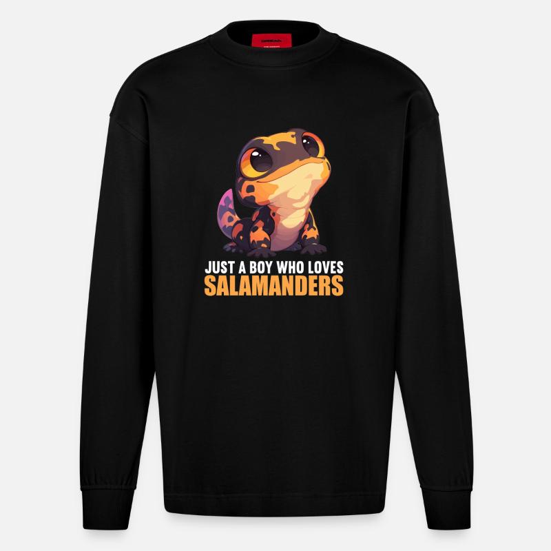 Salamanders Salamander - Heavyweight Oversized Organic Langarmshirt Made in EU - SOLID BLACK