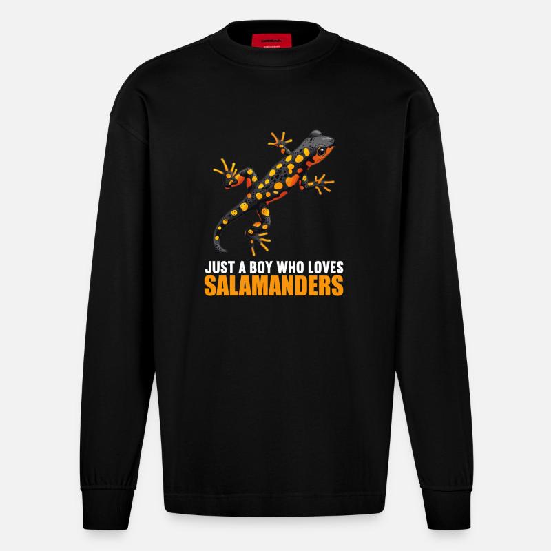 Salamanders Salamander - Heavyweight Oversized Organic Langarmshirt Made in EU - SOLID BLACK