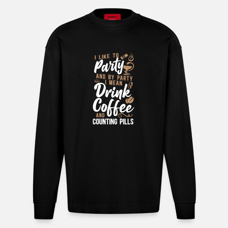Technicien en pharmacie - Manches longues bio épais oversize fabriqué en UE - SOLID BLACK