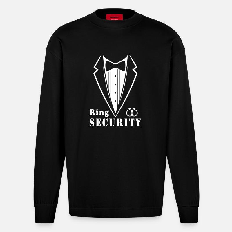 Ring Security Suit - Heavyweight Oversized Organic Longsleeve Shirt Made in EU - SOLID BLACK