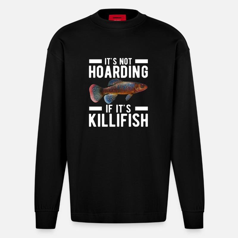 Killifisch Eierlegender Zahnkrapfen Aquarium - Heavyweight Oversized Organic Langarmshirt Made in EU - SOLID BLACK