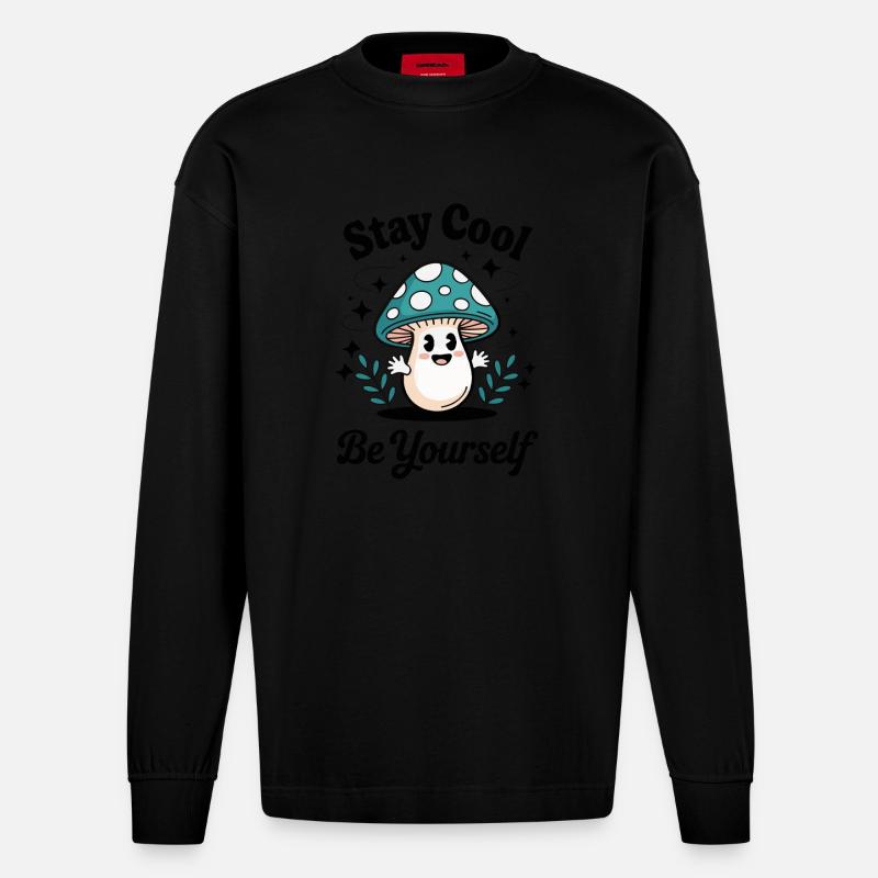 SEI DU SELBST - Heavyweight Oversized Organic Langarmshirt Made in EU - SOLID BLACK