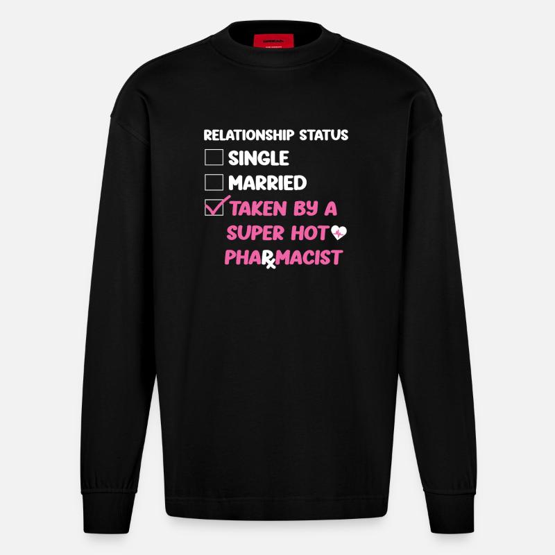 Pharmacy Tech Technician - Heavyweight Oversized Organic Langarmshirt Made in EU - SOLID BLACK