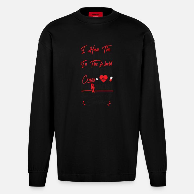 Pharmacy Tech Technician - Heavyweight Oversized Organic Langarmshirt Made in EU - SOLID BLACK