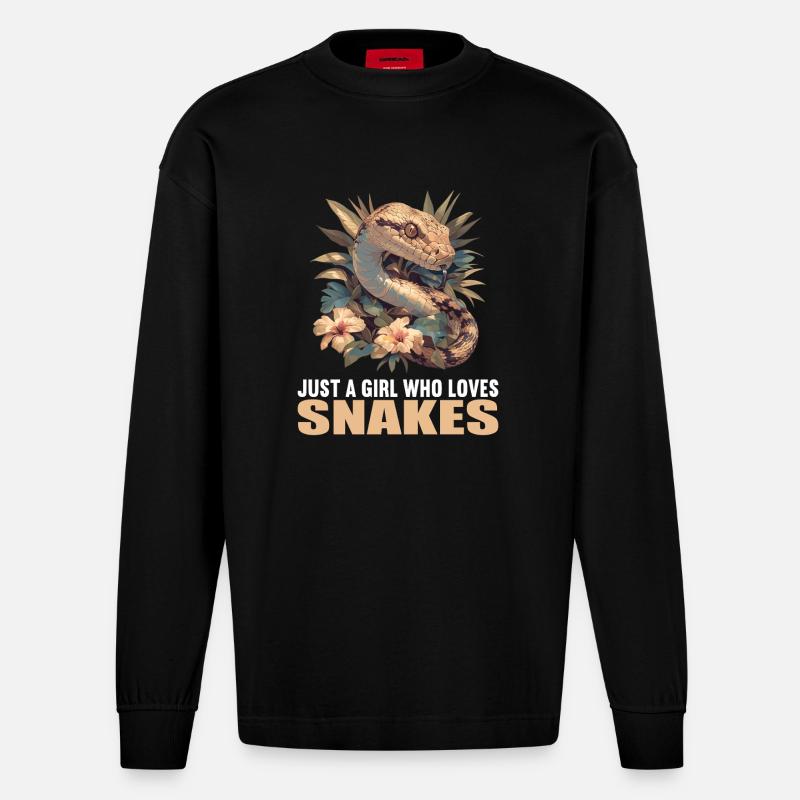 Serpents Serpent - Manches longues bio épais oversize fabriqué en UE - SOLID BLACK