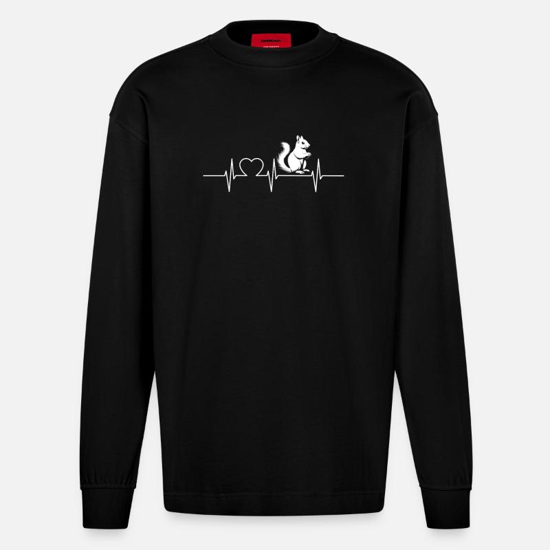 Eichhörnchen - Heavyweight Oversized Organic Langarmshirt Made in EU - SOLID BLACK