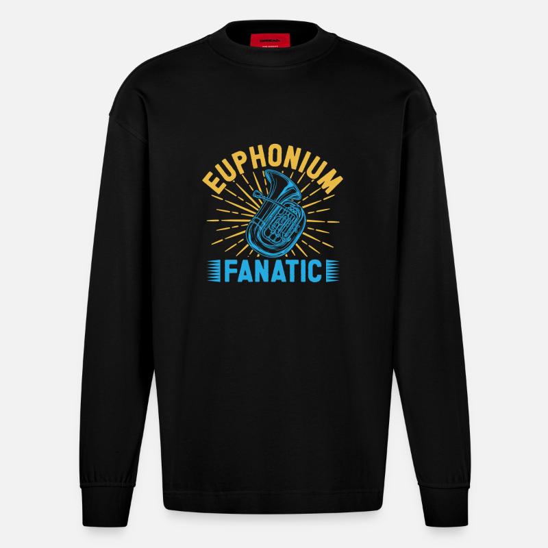 Euphonium Fanatic Baritone Marching Band - Heavyweight Oversized Organic Langarmshirt Made in EU - SOLID BLACK