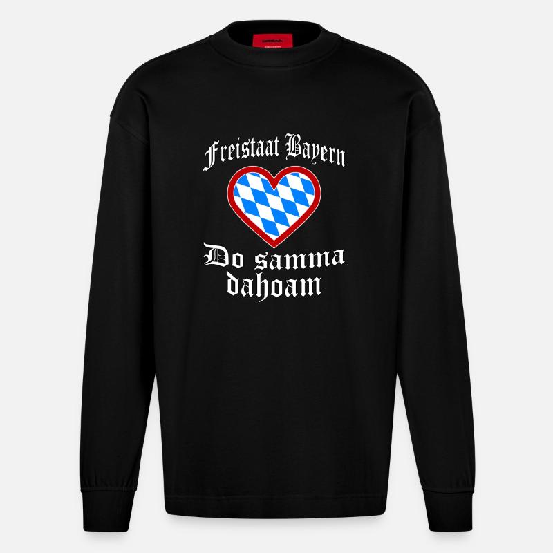 Do samma dahoam - Heavyweight Oversized Organic Langarmshirt Made in EU - SOLID BLACK