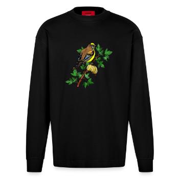 Vogel - Heavyweight Oversized Organic Langarmshirt Made in EU - SOLID BLACK - Vorne