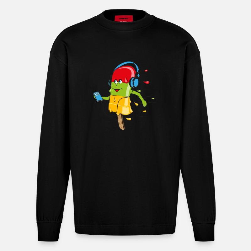 Melting Ice - Heavyweight Oversized Organic Langarmshirt Made in EU - SOLID BLACK