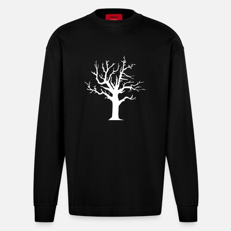 Alter Baum - Heavyweight Oversized Organic Langarmshirt Made in EU - SOLID BLACK