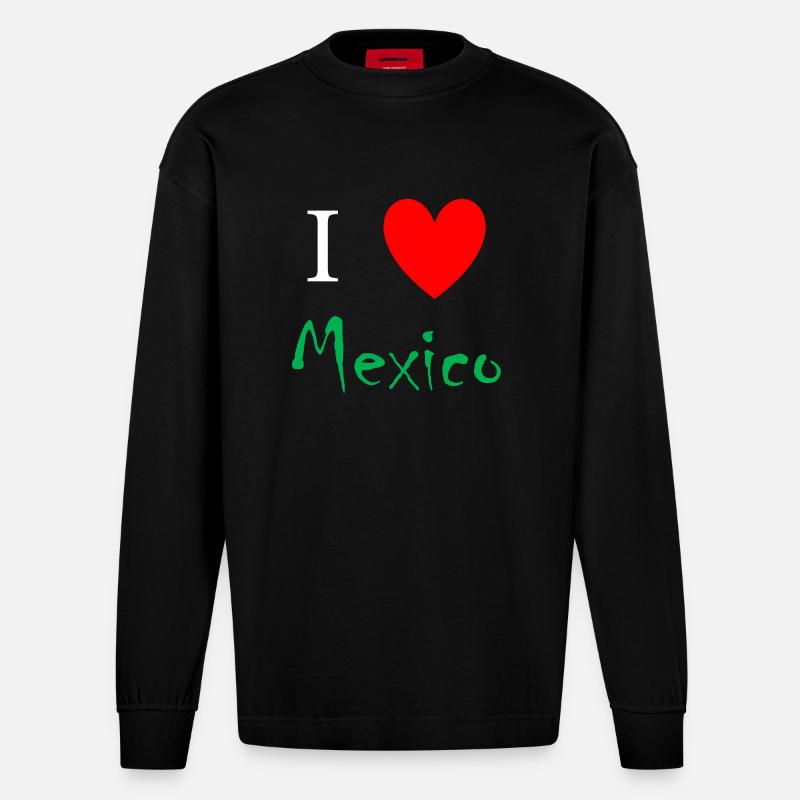 Mexico - Heavyweight Oversized Organic Langarmshirt Made in EU - SOLID BLACK