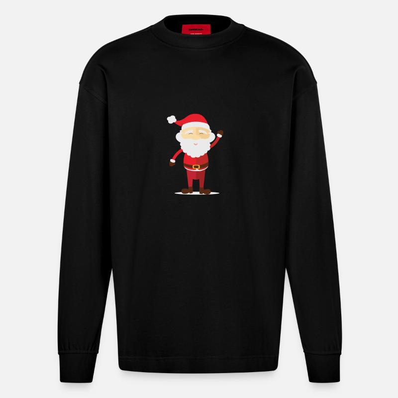 weihnachtsmann - Heavyweight Oversized Organic Langarmshirt Made in EU - SOLID BLACK