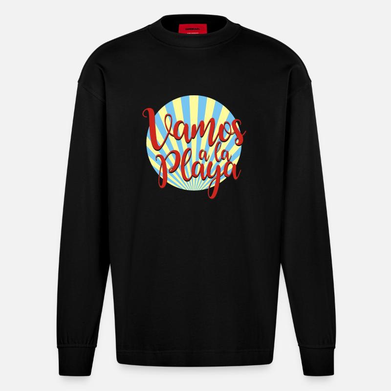 vamos01 - Heavyweight Oversized Organic Langarmshirt Made in EU - SOLID BLACK