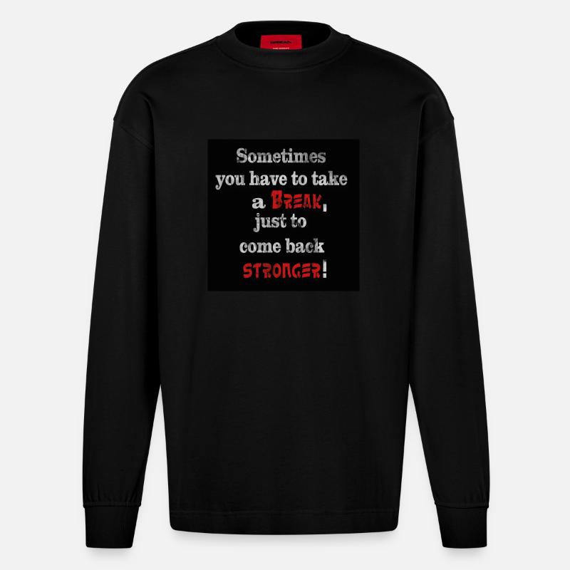Take a break - Heavyweight Oversized Organic Langarmshirt Made in EU - SOLID BLACK