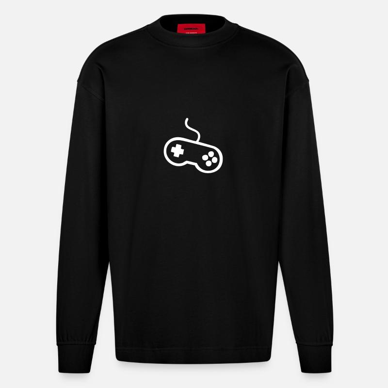 Controller - Heavyweight Oversized Organic Langarmshirt Made in EU - SOLID BLACK