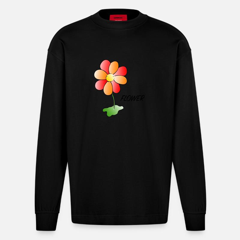 Fleur - Fleur - Manches longues bio épais oversize fabriqué en UE - SOLID BLACK