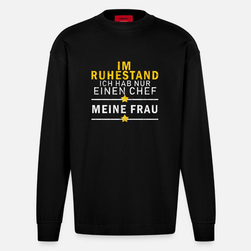 Ruhestand - Heavyweight Oversized Organic Langarmshirt Made in EU - SOLID BLACK