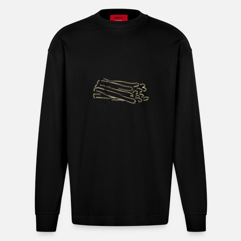 Spargel - Heavyweight Oversized Organic Langarmshirt Made in EU - SOLID BLACK