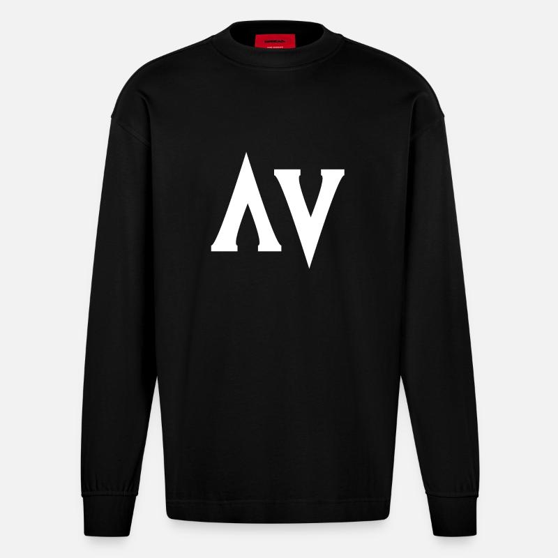 Conception simple AV - Manches longues bio épais oversize fabriqué en UE - SOLID BLACK