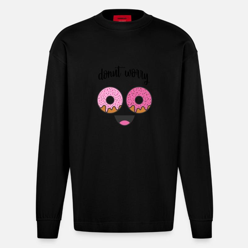 lustige Sprüche - Heavyweight Oversized Organic Langarmshirt Made in EU - SOLID BLACK