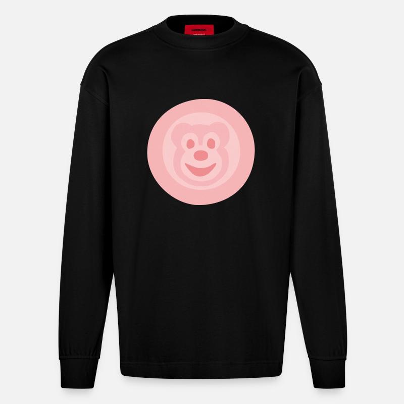 Bärchenwurst - Heavyweight Oversized Organic Langarmshirt Made in EU - SOLID BLACK