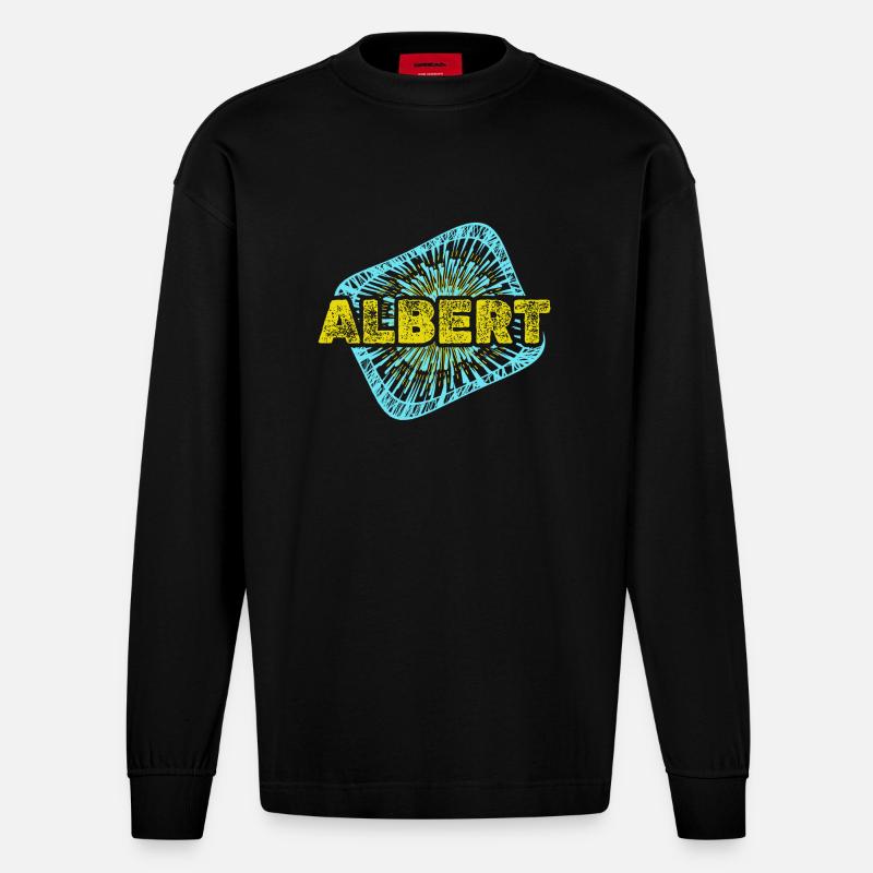Albert als Freizeit - Heavyweight Oversized Organic Langarmshirt Made in EU - SOLID BLACK