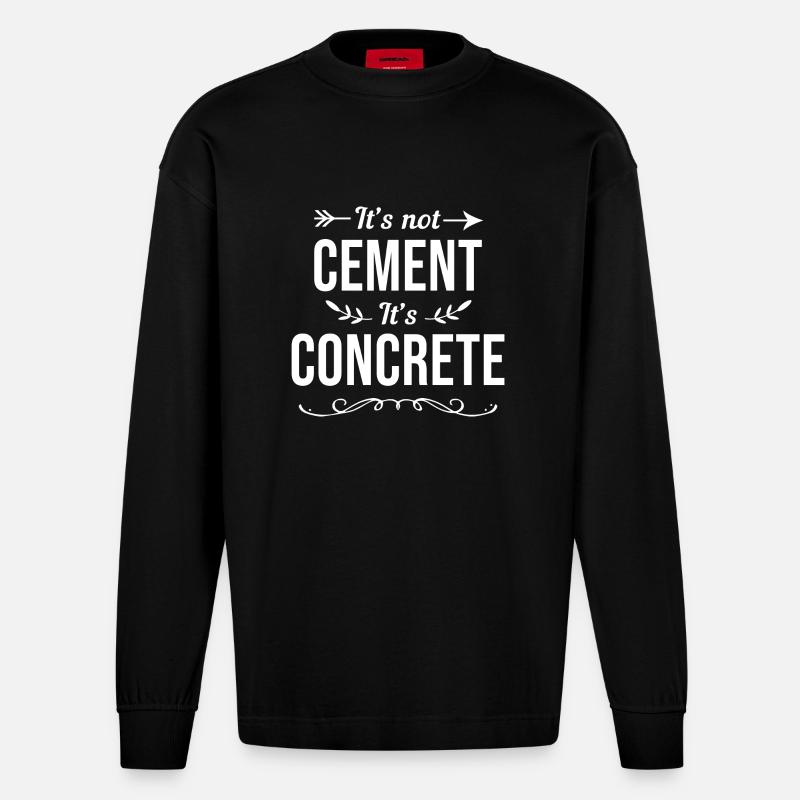 Construction worker construction site - Heavyweight Oversized Organic Longsleeve Shirt Made in EU - SOLID BLACK