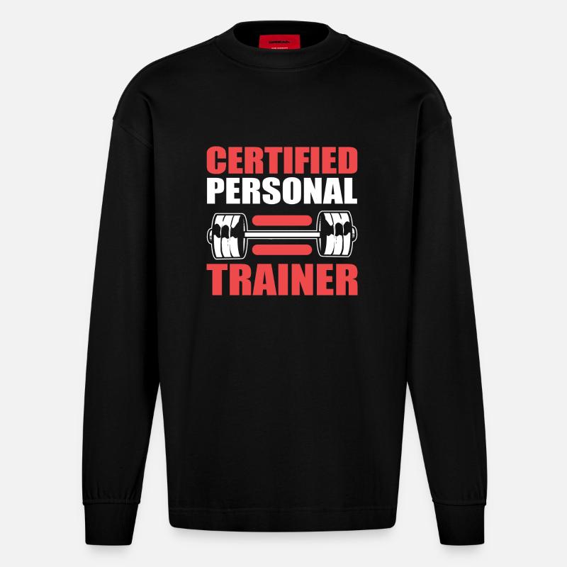 Fitness - Heavyweight Oversized Organic Langarmshirt Made in EU - SOLID BLACK