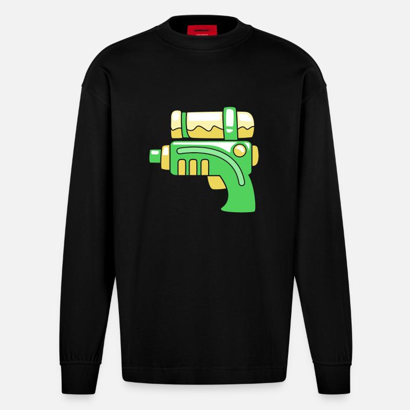 Pistolet à eau - Manches longues bio épais oversize fabriqué en UE - SOLID BLACK