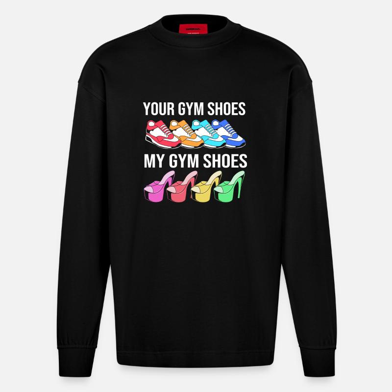 Pole Dance - Manches longues bio épais oversize fabriqué en UE - SOLID BLACK